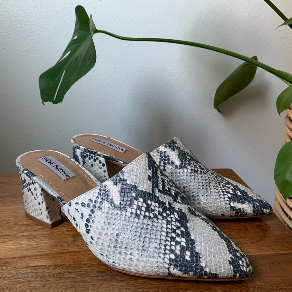 Steve Madden Bishop Snake Embossed Mule